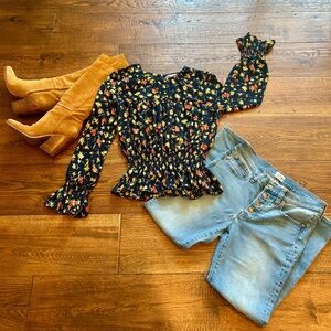 Floral Smocked Women's Top